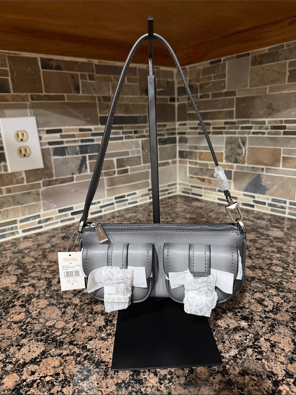 Michael kors NWT Gray Women’s Shoulder Bag with Front Pockets